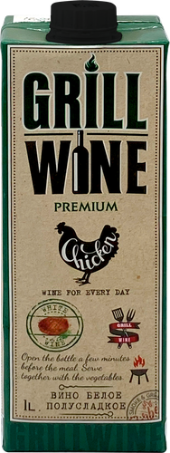 Вино GRILLWINE ординарное белое полусладкое, 1л