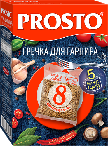 Гречка PROSTO для гарнира, в пакетиках, 8х62,5г, изображение