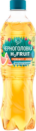 Вода ЧЕРНОГОЛОВКА Грейпфрут, клюква среднегазированная, 0.5л, вид
