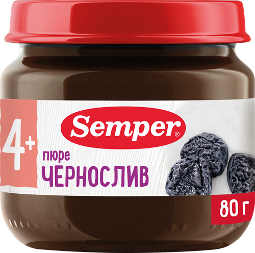 Пюре фруктовое SEMPER Чернослив, с 4 месяцев, 80г, картинка