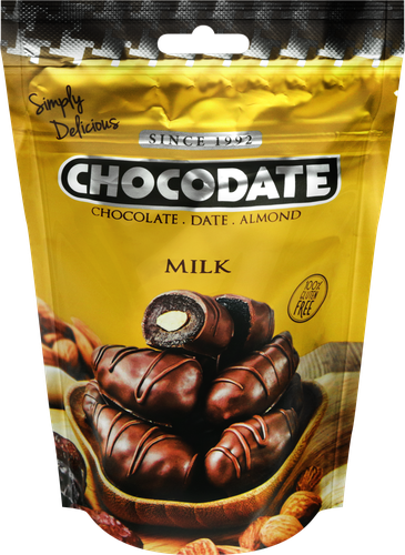 Финики CHOCODATE с миндалем в молочном шоколаде, 100г, картинка