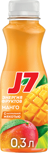 Нектар J7 из манго с мякотью, 0.3л, крупный план