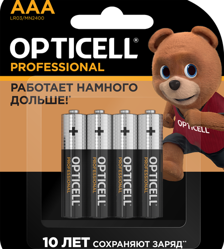 Элемент питания OPTICELL Professional ААА, Арт. 5052002, 4шт, фотография