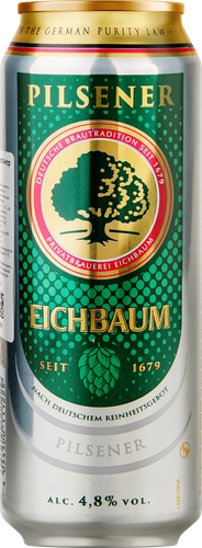 Пиво светлое EICHBAUM Pilsener фильтрованное пастеризованное 4,8%, 0.5л, изображение