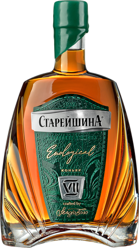 Коньяк СТАРЕЙШИНА Энолоджикал выдержанный КВ 7 лет 40%, 0.5л, изображение