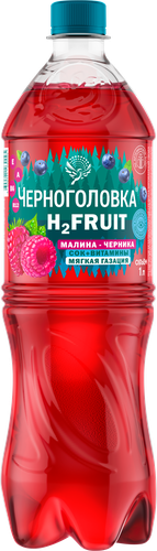 Вода вкусовая ЧЕРНОГОЛОВКА Малина, черника среднегазированная, 1л, фотография