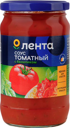 Соус томатный ЛЕНТА с базиликом, 350г, фото
