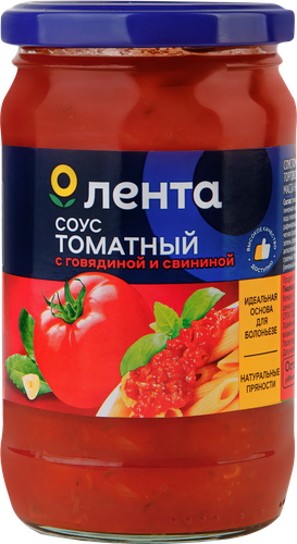 Соус томатный ЛЕНТА с говядиной и свининой, 350г, картинка