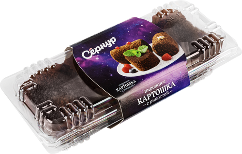Пирожное бисквитно-кремовое СЗ СЕРНУРСКИЙ Картошка с рикоттой, 240г, крупный план