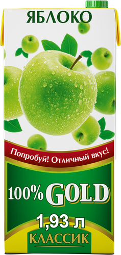 Напиток сокосодержащий 100% GOLD Classic Яблоко, 1.93л, вид