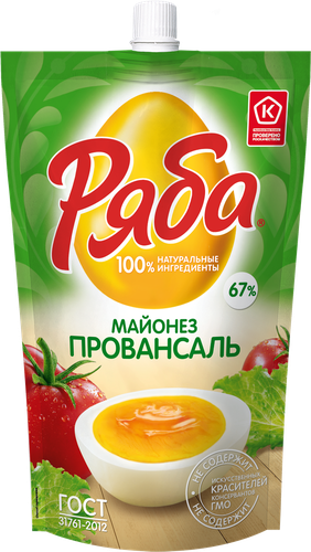 Майонез РЯБА Провансаль 67%, 350г, фотография
