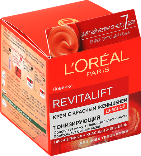 Крем дневной для лица L'OREAL Paris Ревиталифт с красным женьшенем, 50мл, вид