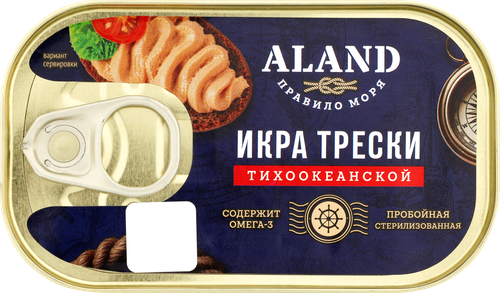 Икра Тихоокеанской трески ALAND пробойная стерилизованная, 120г, изображение