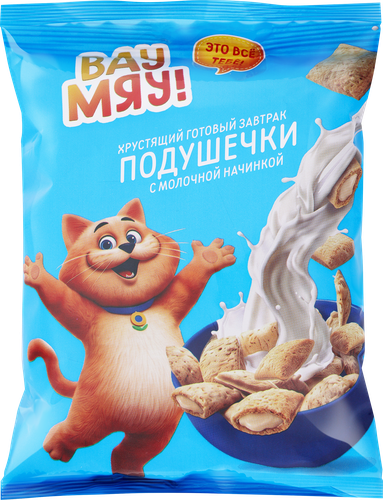Подушечки ВАУ МЯУ! С молочной начинкой, 60г, фото