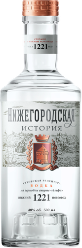 Водка НИЖЕГОРОДСКАЯ ИСТОРИЯ 40%, 0.5л, фотография