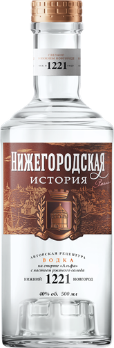 Водка НИЖЕГОРОДСКАЯ ИСТОРИЯ Ржаная 40%, 0.5л