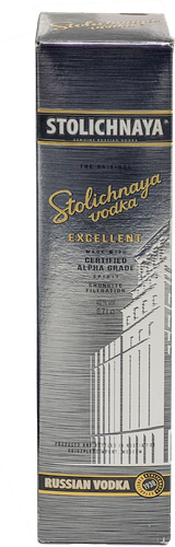 Водка STOLICHNAYA Excellent 40%, п/у, 0.7л, крупный план