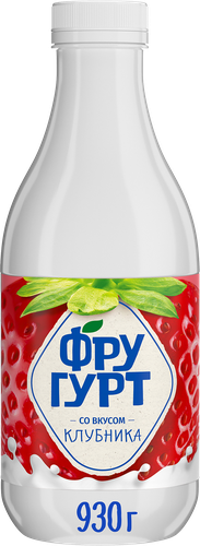 Напиток кисломолочный ФРУГУРТ со вкусом клубники 1%, без змж, 930г, вид