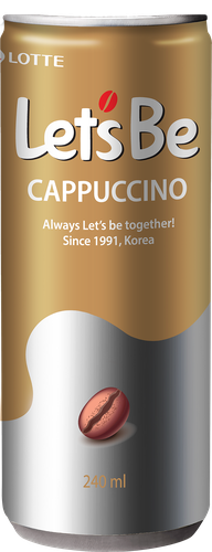 Напиток кофейный LOTTE Let's Be Cappuccino, 0.24л, крупный план