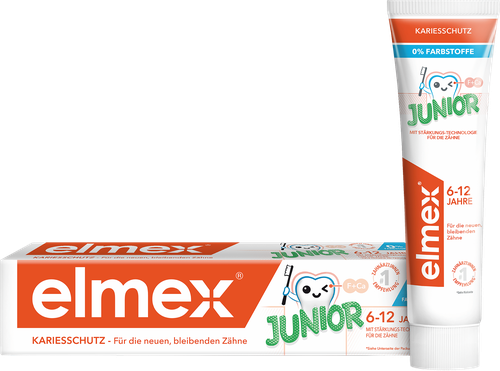 Зубная паста для детей ELMEX Junior защита от кариеса, 6–12 лет, 75мл, детальное фото