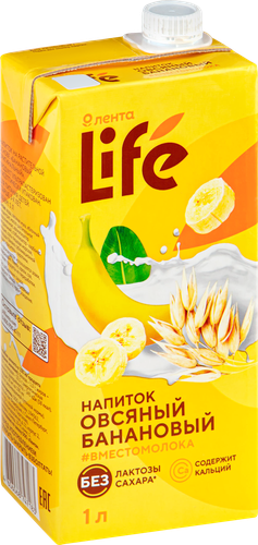 Напиток ЛЕНТА LIFE Овсяный Банановый оригинальный, 1000мл, детальное фото