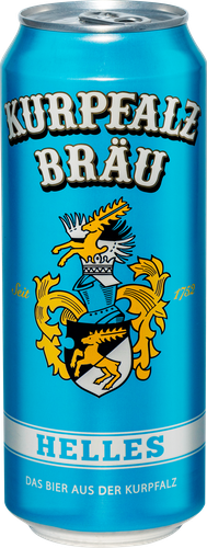Пиво светлое KURPFALZ Brau Helles фильтрованное непастеризованное 5,2%, 0.5л, вид