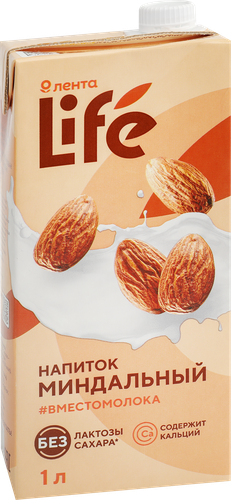Напиток ЛЕНТА LIFE Миндальный оригинальный, 1000мл, изображение