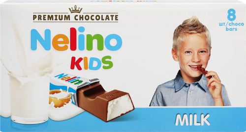 Шоколад молочный NELINO Kids с молочной начинкой, 100г, фото