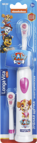 Зубная щетка электрическая детская LONGA VITA Paw Patrol 2 насадки, 3+, KAB-3, в ассортименте, картинка