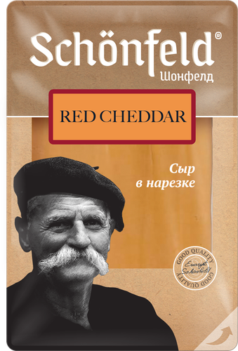 Сыр SCHONFELD ЧЕДДЕР Красный 50%, нарезка, без змж, 125г, изображение