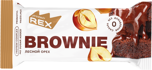 Пирожное протеиновое PROTEINREX Брауни Лесной орех, 50г, изображение