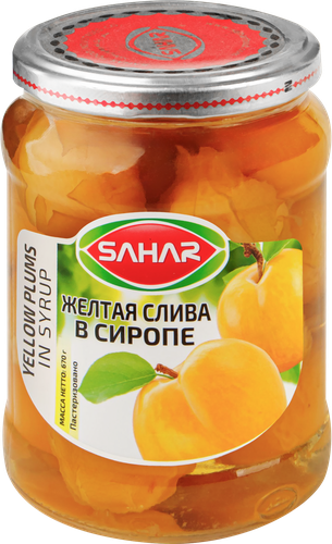 Слива желтая SAHAR в сиропе, 670г, вид