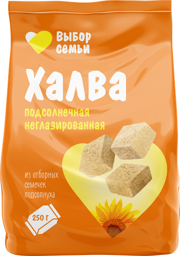 Халва подсолнечная ВЫБОР СЕМЬИ неглазированная, 250г, вид