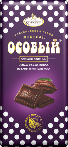 Шоколад горький ОСОБЫЙ Элитный, 85г, фото