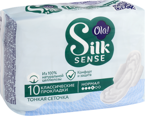 Прокладки гигиенические OLA! Silk Sense толстые, cеточка, 10шт, изображение