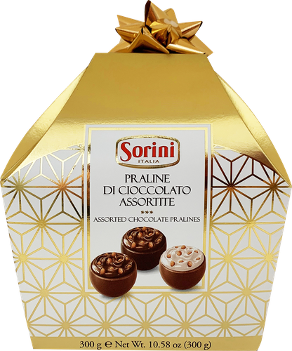 Конфеты SORINI Bauletto Gold с хрустящими хлопьями и орехами и молочной начинкой, 300г, фотография
