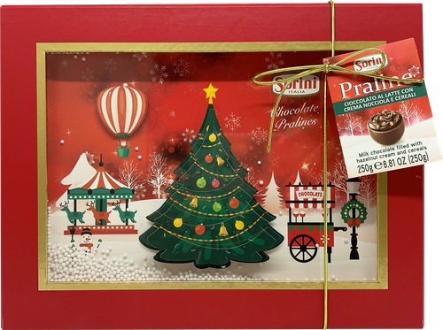 Набор шоколадных изделий SORINI 3D Christmas Box из молочного шоколада с начинкой, 250г, фото