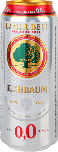 Пиво безалкогольное светлое EICHBAUM Lager Alkoholfrei пастеризованное фильтрованное, 0.5л, изображение
