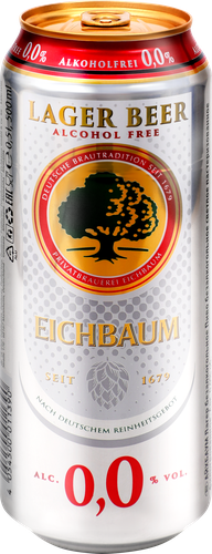 Пиво безалкогольное светлое EICHBAUM Lager Alkoholfrei пастеризованное фильтрованное, 0.5л, фотография