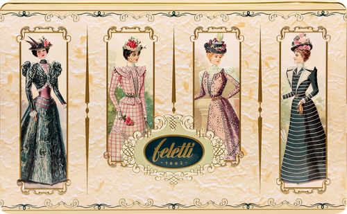 Конфеты FELETTI Latta Dame, пралине из молочного и темного шоколада, 300г, картинка