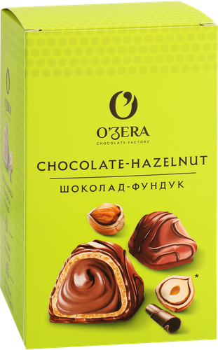 Конфеты вафельные O'ZERA с ореховой начинкой в молочном шоколаде, 150г, фото