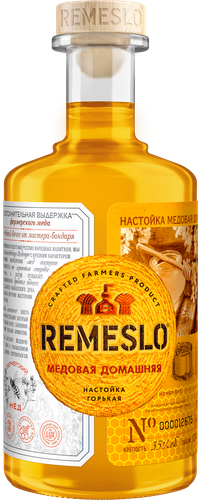 Настойка REMESLO FERMERA Медовая Домашняя 35%, горькая, 0.5л