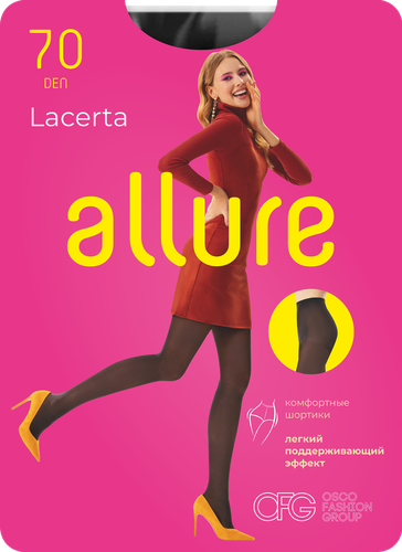 Колготки женские ALLURE Lacerta 70 den nero 5, детальное фото