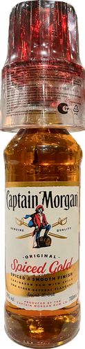 Напиток спиртной CAPTAIN MORGAN Spiced Gold на основе рома 35% со стаканом, 0.7л