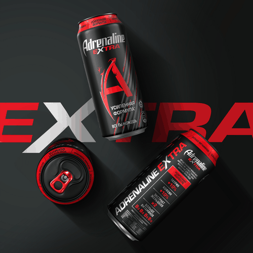 Напиток энергетический ADRENALINE Rush Extra тонизирующий, 0.449л, крупный план