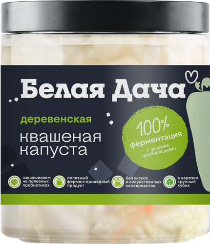 Капуста квашеная БЕЛАЯ ДАЧА Деревенская, 450г, детальное фото