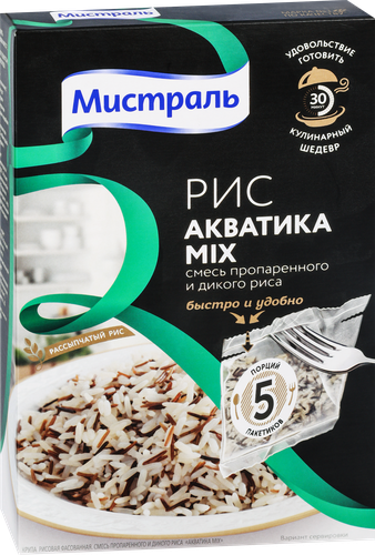 Рис МИСТРАЛЬ Акватика Mix, в пакетиках, 5x80г, детальное фото