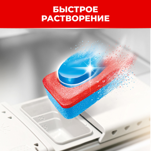 Таблетки для посудомоечной машины СОМАТ Все-в-1 Экстра Лимон, 100шт, крупный план