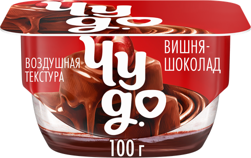 Десерт творожный ЧУДО Вишня, шоколад 4,4%, без змж, 100г, фотография