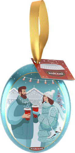 Чай черный МАЙСКИЙ Новогодний медальон, листовой, 20г, вид